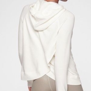 Athleta White Criss Cross Back Hoodie
